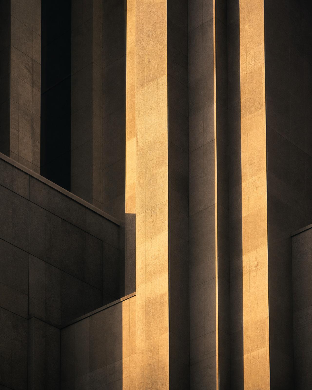 Abstract Texas courthouse architectural detail at dawn